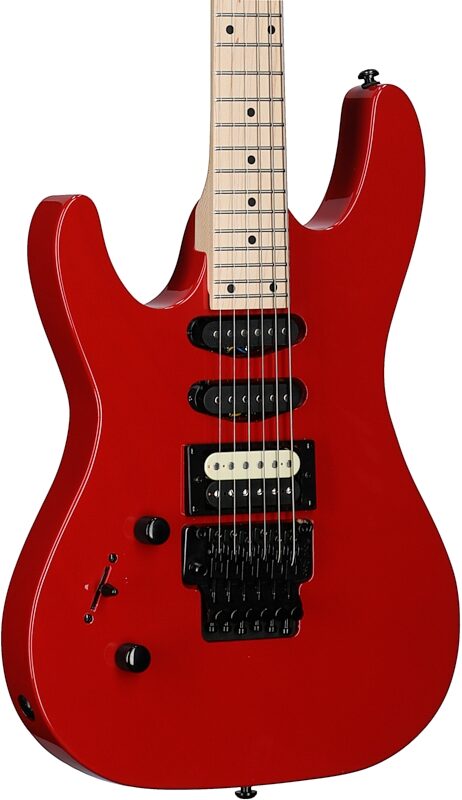 Kramer Striker HSS Electric Guitar, Maple Fingerboard (Left-Handed), Jumper Red, Full Left Front