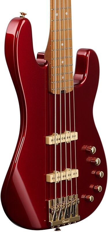 Charvel Pro-Mod San Dimas JJ V Electric Bass, 5-String, Candy Apple Red, Full Left Front