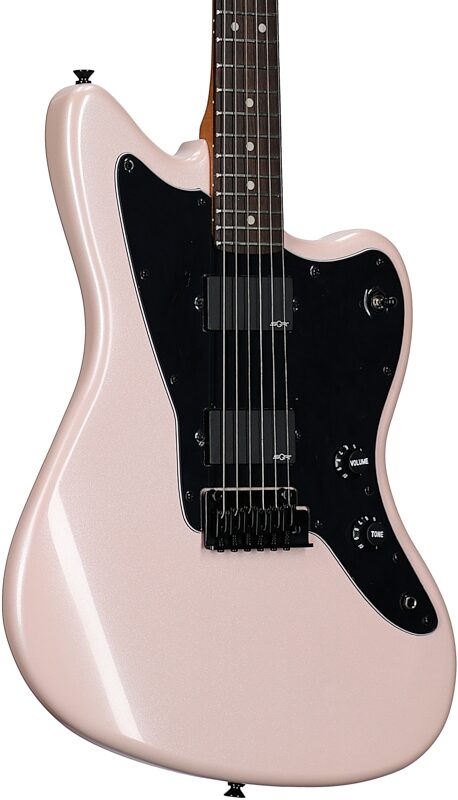 Squier Contemporary Active Jazzmaster HH Electric Guitar, with Laurel Fingerboard, Shell Pink, Full Left Front