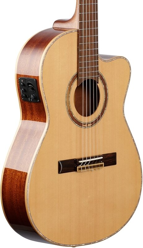 Ortega RCE138T4 Classical Acoustic-Electric Guitar (with Gig Bag), New, Full Left Front