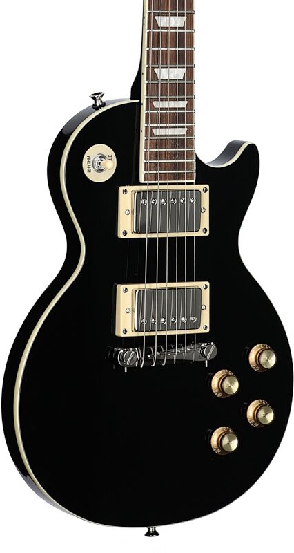 Epiphone Power Player Les Paul Electric Guitar (with Gig Bag), Dark Matter Ebony, Full Left Front