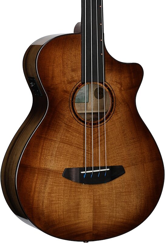 Breedlove ECO Pursuit Exotic S Concerto CE Fretless Bass Guitar, New, Full Left Front