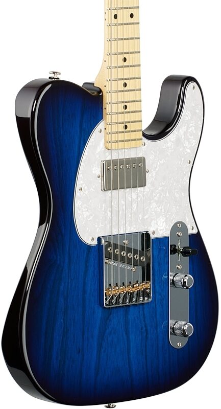G&L Fullerton Deluxe ASAT Classic Bluesboy Electric Guitar (with Gig Bag), Blue Burst, Full Left Front