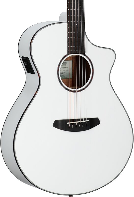 Breedlove Limited Edition Discovery Concert CE Acoustic-Electric Guitar, Satin White, Full Left Front