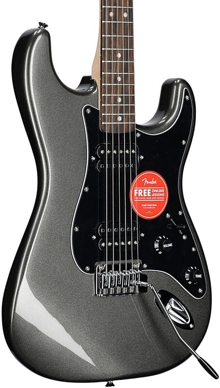 Squier Affinity Stratocaster HH Electric Guitar, Laurel Fingerboard, Charcoal Frost, Full Left Front