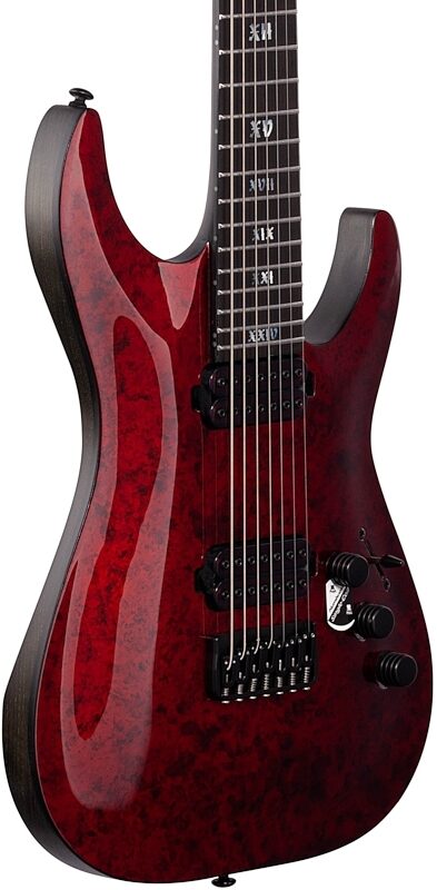 Schecter C7 Apocalypse Electric Guitar, 7-String, Red Reign, Full Left Front