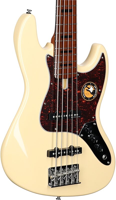 Sire Marcus Miller V5 Electric Bass, 5-String, Vintage White, Full Left Front