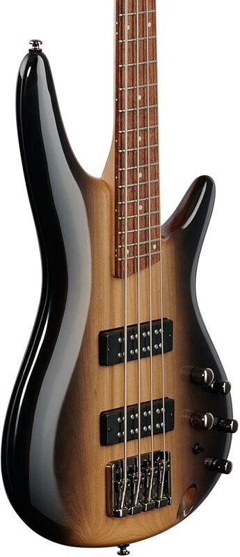 Ibanez SR370E Electric Bass, Surreal Black Dual Fade Gloss, Full Left Front
