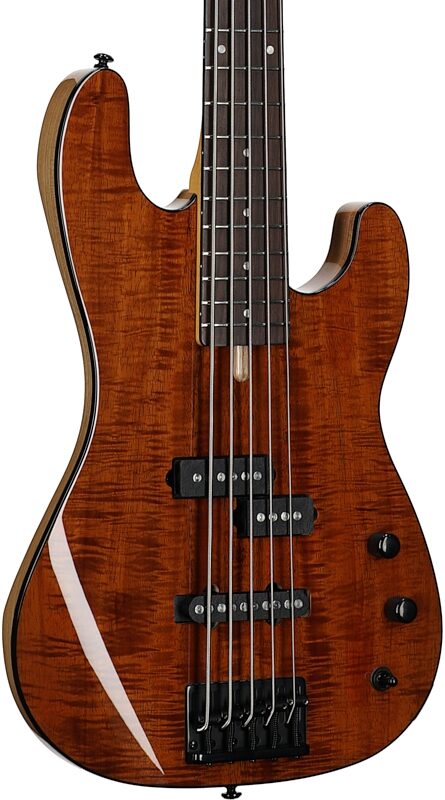 Schecter Michael Anthony MA-5 Electric Bass, 5-String, Gloss Natural, Full Left Front
