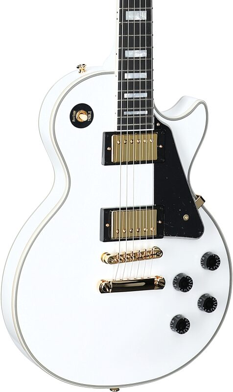 Epiphone Les Paul Custom Electric Guitar (with Case), Alpine White, Full Left Front