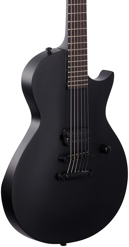 ESP LTD EC Black Metal Electric Guitar, Black Satin, Full Left Front