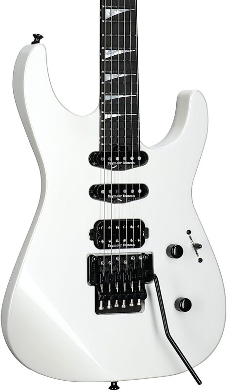 Jackson American Series Soloist SL3 Electric Guitar (with Case), Platinum Pearl, Full Left Front