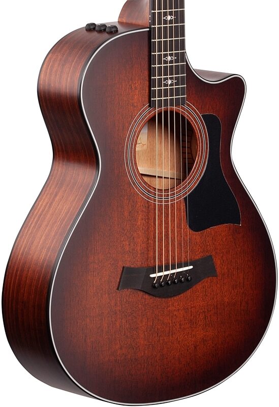 Taylor 322ce 12-Fret Grand Concert Acoustic-Electric Guitar (with Case), Shaded Edge Burst, Full Left Front