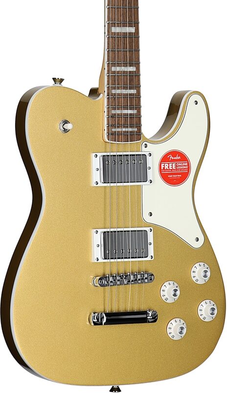 Squier Limited Edition Paranormal Troublemaker Telecaster Deluxe Electric Guitar, Aztec Gold, Full Left Front