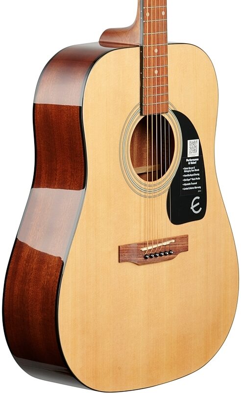 Epiphone FT-100 Acoustic Guitar Player Pack (with Gig Bag), Natural, Full Left Front