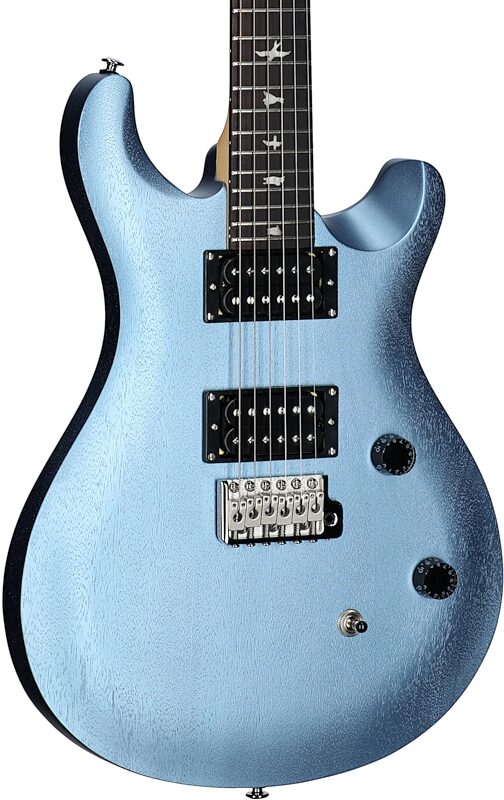 PRS Paul Reed Smith SE CE24 Standard Satin Electric Guitar (with Gig Bag), Ice Blue Metallic, Full Left Front