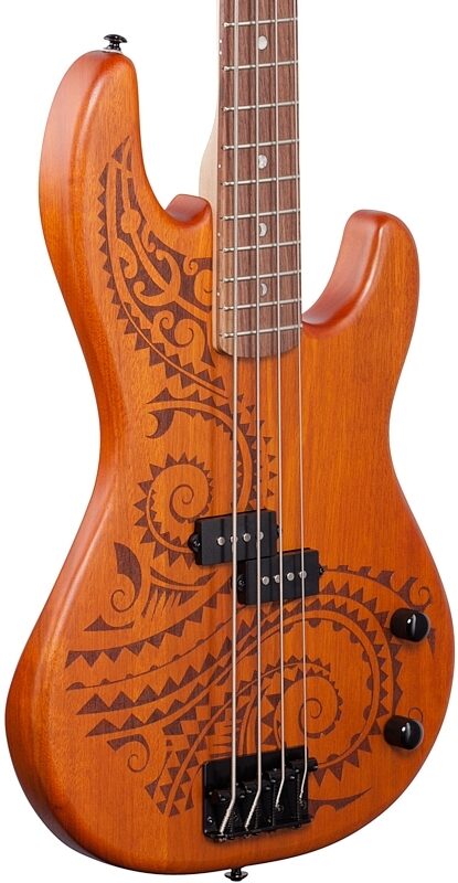 Luna Tattoo Electric Bass, New, Full Left Front