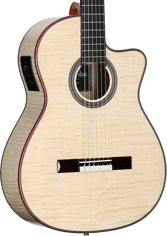 Cordoba Fusion 12 Classical Acoustic-Electric Guitar, White Sands, Full Left Front