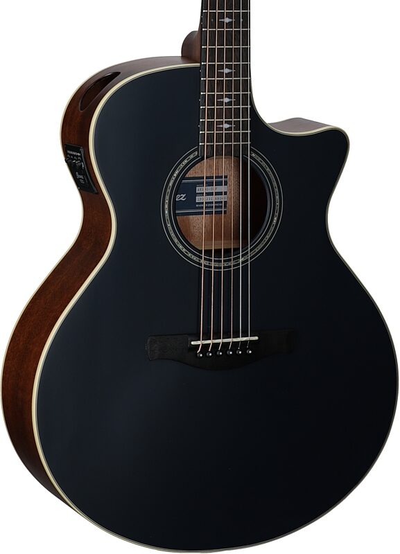 Ibanez AE100 Acoustic-Electric Guitar, Dark Tide Blue Flat, Full Left Front