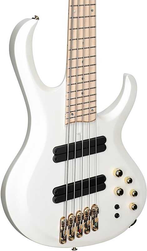 Ibanez BTB605MLM Multi-Scale Bass Guitar, 5-String, Pearl White Matte, Full Left Front