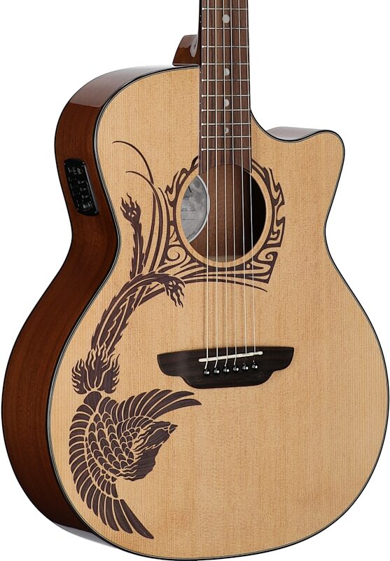 Luna Oracle Phoenix Spruce Acoustic-Electric Guitar, New, Full Left Front