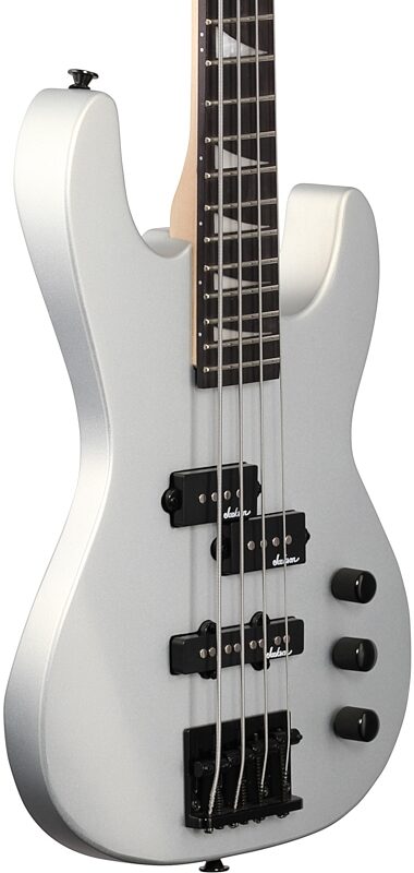 Jackson JS Series Concert Bass JS1XCB Short Scale Electric Bass, Satin Silver, Full Left Front