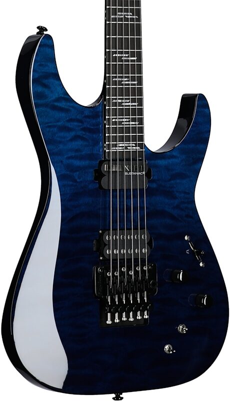 Schecter Reaper 6 FRS Elite Electric Guitar, Deep Ocean Blue, Full Left Front