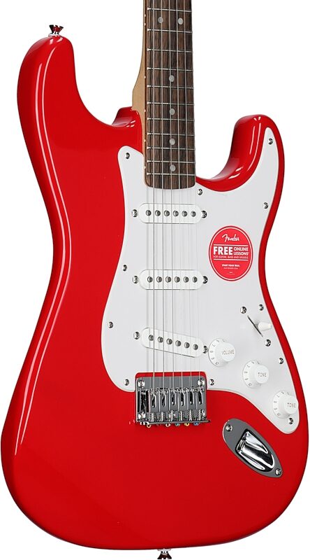 Squier Sonic Hard Tail Stratocaster Electric Guitar, Laurel Fingerboard, Torino Red, Full Left Front