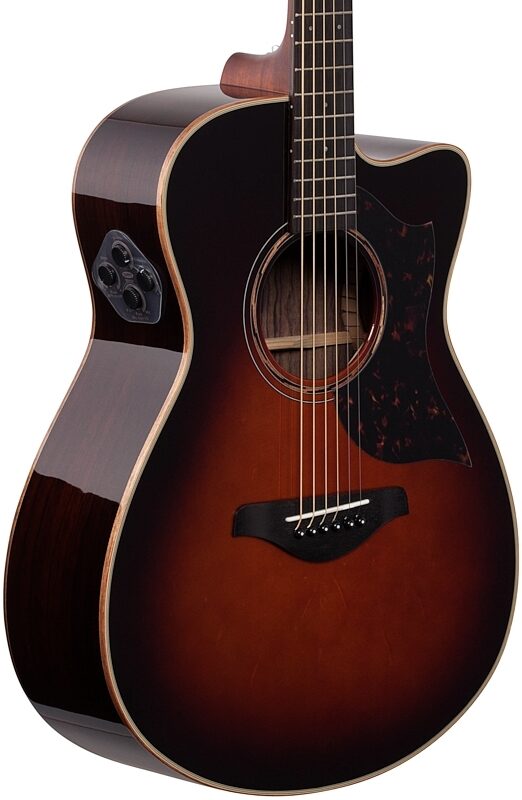 Yamaha AC3R ARE Acoustic-Electric Guitar (with Gig Bag), Tobacco Brown Sunburst, Full Left Front