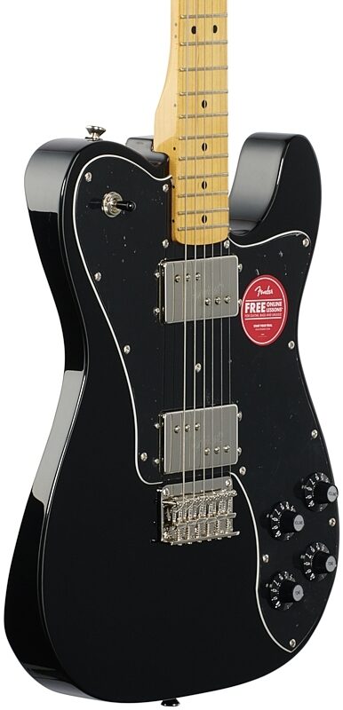 Squier Classic Vibe '70s Telecaster Deluxe Electric Guitar, with Maple Fingerboard, Black, Full Left Front