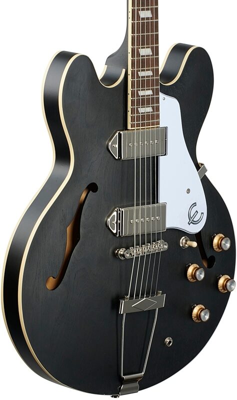 Epiphone Casino Worn Hollowbody Electric Guitar, Worn Ebony, Blemished, Full Left Front