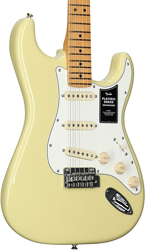 Fender Player II Stratocaster Electric Guitar, with Maple Fingerboard, Hialeah Yellow, Full Left Front