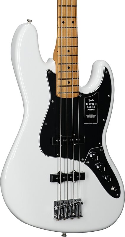 Fender Player II Jazz Electric Bass, with Maple Fingerboard, Polar White, USED, Blemished, Full Left Front