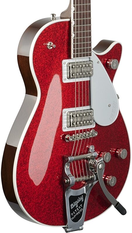 Gretsch G6129TPE Players Edition Jet FT Bigsby Electric Guitar (with Case), Red Sparkle, Full Left Front