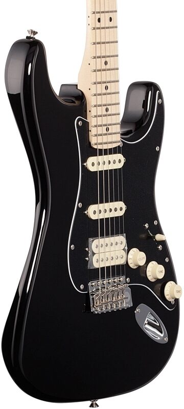 Fender American Performer Stratocaster HSS Electric Guitar, Maple Fingerboard (with Gig Bag), Black, Full Left Front