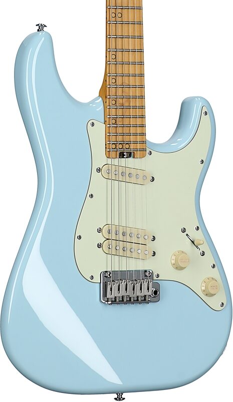 Schecter MV-6 Electric Guitar, with Maple Fingerboard, Super Sonic Blue, Full Left Front