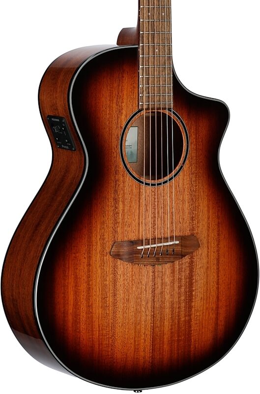 Breedlove ECO Discovery S Concert CE Mahogany Acoustic-Electric Guitar, Edgeburst, Full Left Front