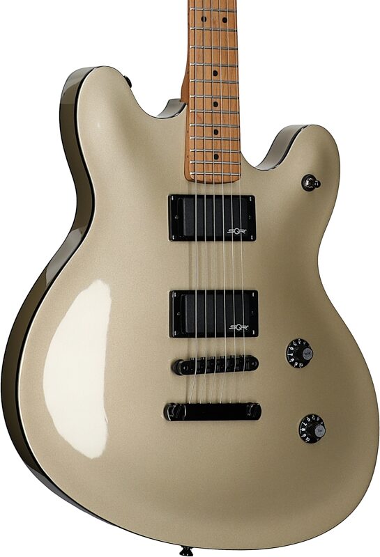 Squier Contemporary Active Starcaster, with Maple Fingerboard, Shoreline Gold, Full Left Front