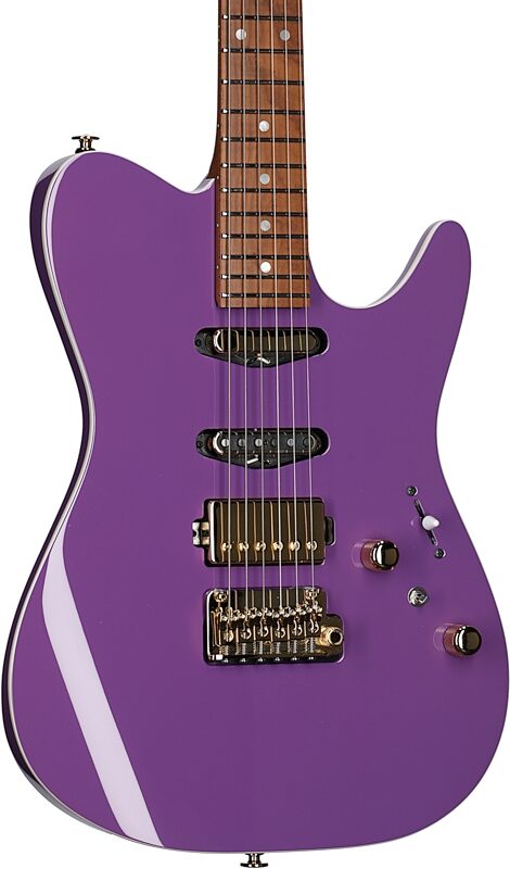 Ibanez LB1 Lari Basilio Electric Guitar (with Case), Violet, Full Left Front