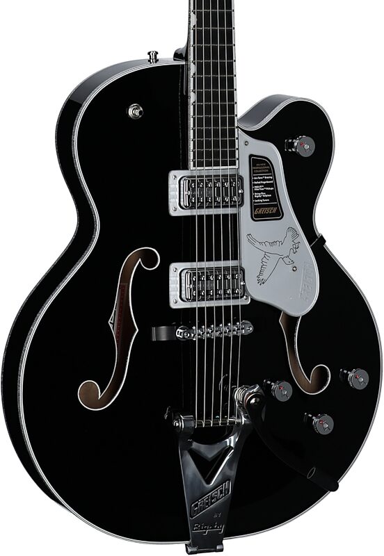 Gretsch Pro Collection Falcon Electric Guitar (with Case), Black, Open Box (Very Good), Full Left Front