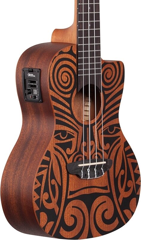 Luna Tribal Mahogany Concert Acoustic-Electric Ukulele (with Preamp), New, Full Left Front