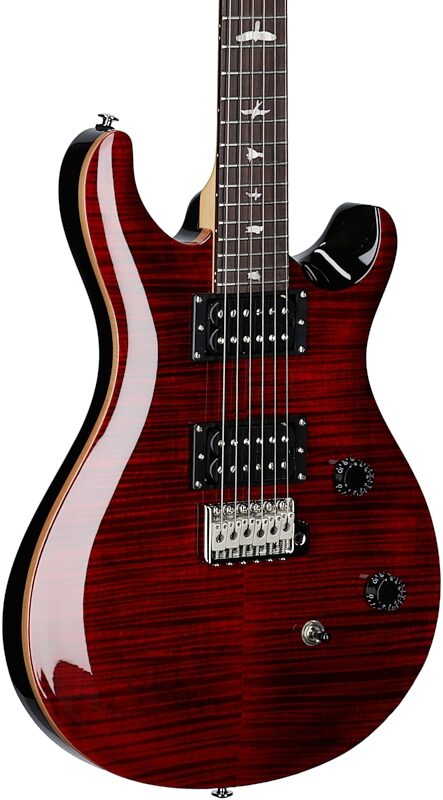 PRS Paul Reed Smith SE CE 24 Electric Guitar (with Gig Bag), Black Cherry, Full Left Front