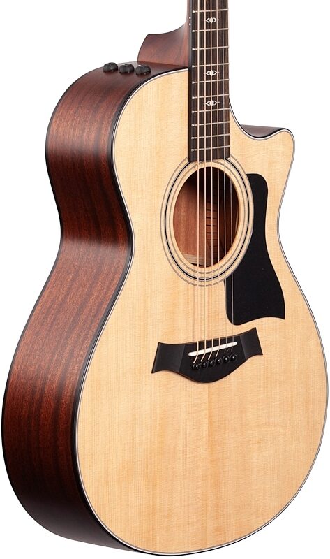 Taylor 312CE Grand Concert Cutaway Acoustic-Electric Guitar (with Case), Natural, Full Left Front