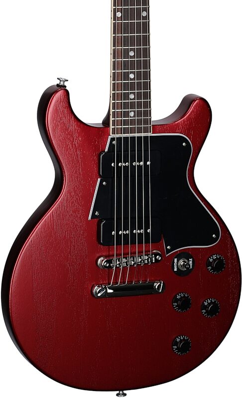 Gibson Rick Beato Les Paul Special Double Cut Electric Guitar (with Case), Sparkling Burgundy, Full Left Front