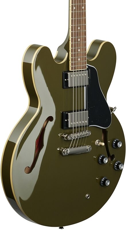 Epiphone Exclusive ES-335 Electric Guitar, Olive Drab Green, Full Left Front