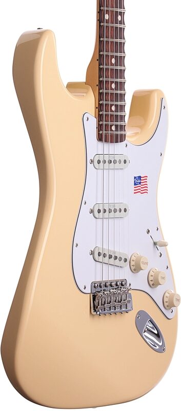 Fender Yngwie Malmsteen Stratocaster Electric Guitar (Rosewood, with Case), Vintage White, Full Left Front