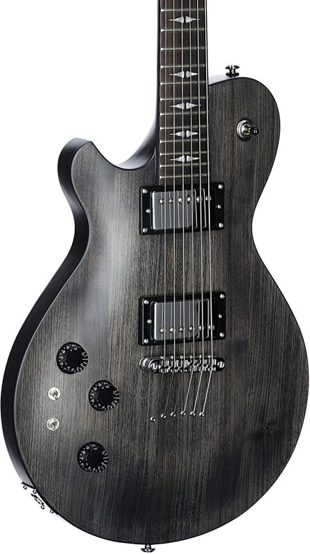 Michael Kelly Patriot Decree SB Open Pore Slim Body Electric Guitar, Left Handed, Transparent Black, Full Left Front