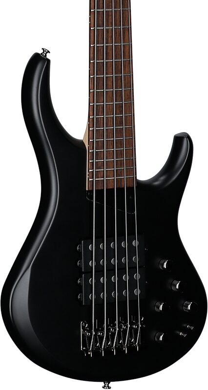 MTD Kingston Super 5 Electric Bass, 5-String (with Laurel Fingerboard), Black, Full Left Front