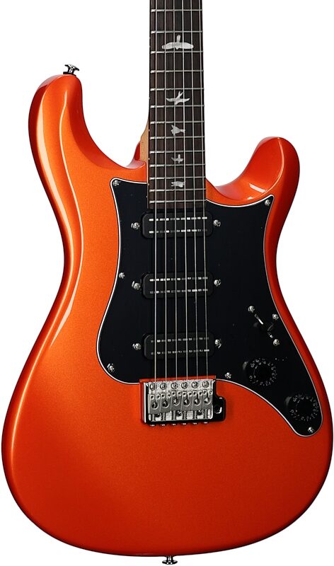 PRS Paul Reed Smith SE NF3 Electric Guitar, Rosewood Fingerboard (with Gig Bag), Metallic Orange, Full Left Front