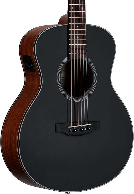 Kepma K3 Series M3-130 Mini Acoustic-Electric Guitar, Black, Full Left Front